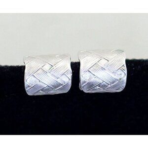 Vintage Cross Knot Silver Tone Square-shaped Hoop Earrings - H1